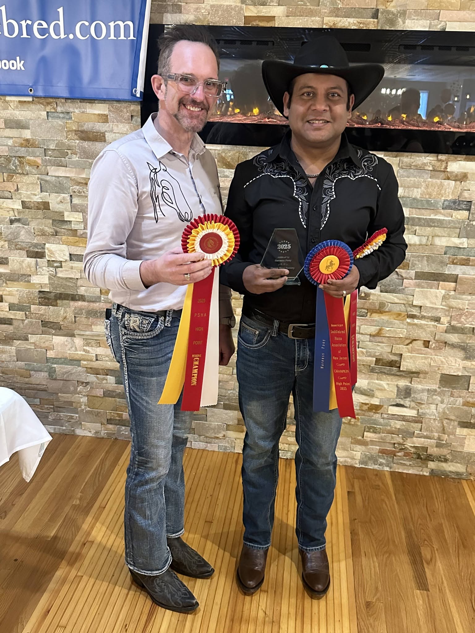 Thunder Ridge students celebrating award wins at a regional horse show
